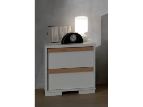 Κομοδίνο ξύλινο London σε λευκό χρώμα